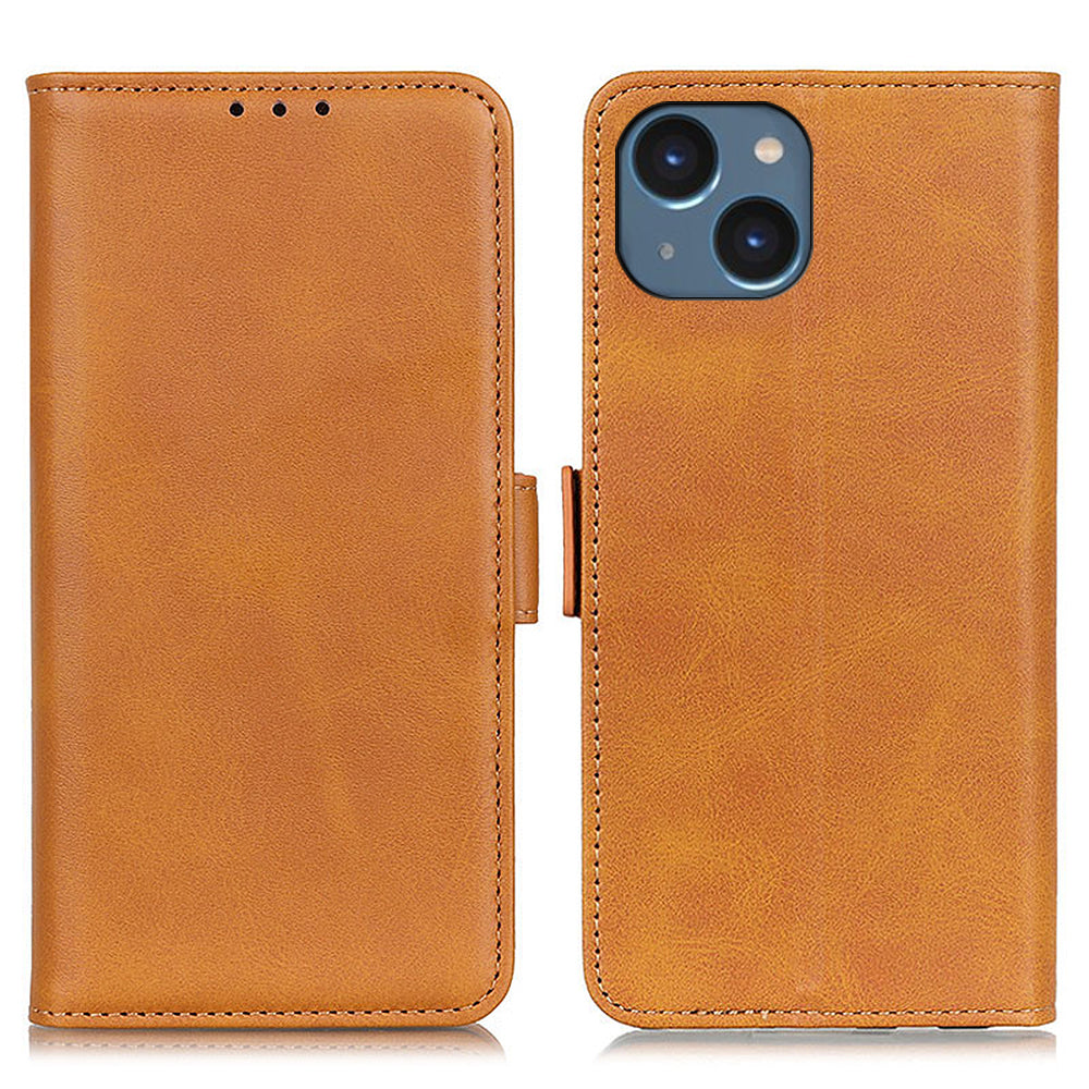 For iPhone 15 Plus Anti-Dust Stand Phone Case Cowhide Texture PU Leather Wallet Cover For iPhone 15 Plus Anti-Dust Stand Phone Case Cowhide Texture PU Leather Wallet Cover